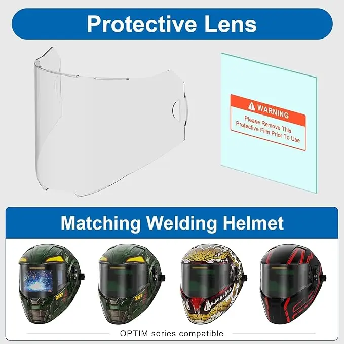 ANDELI OPTIM Welding Helmet Replacement Lenses Set, 7-Piece (5 Large Viewing Screen Outer, 2 Inner), Transparent, Scratch-Resistant, Wear-Resistant, Long-Lasting Welding Accessory