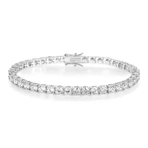 Tennis Bracelet Men's and Women's 18K Gold Plated D Color VVS Round Cut  Fashion Bracelet Size 7inches to 8 inches.Birthday gift TikTokShopBlackFriday