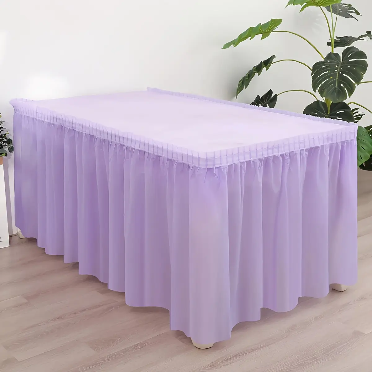2-piece solid color disposable tablecloth set - rectangular tablecloth with long skirt, Table Cover Skirt, suitable for relaxed parties and banquets, Party Decoration Supplies, Home Event Supplies - perfect for celebration events