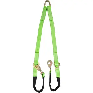 V-Bridle Strap 2" x 4' w/Snap Hooks/Cordura Sleeve and Axle Strap, D Ring Middle, 4700 lbs Capacity Heavy-Duty Tow Straps for UTV ATV   Tractor SUV