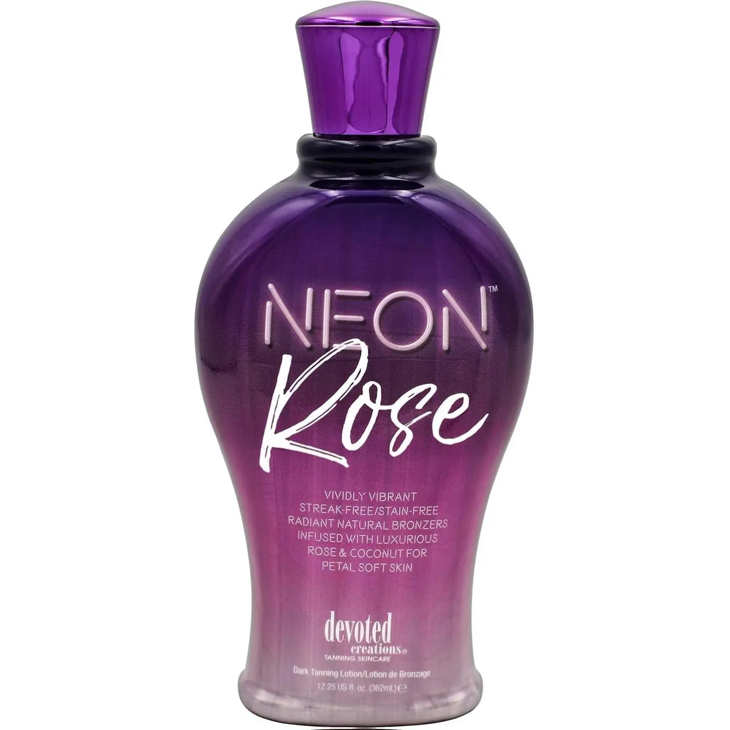 Devoted Creations Neon Rose Tanning Lotion with Natural Bronzers 12.25 oz