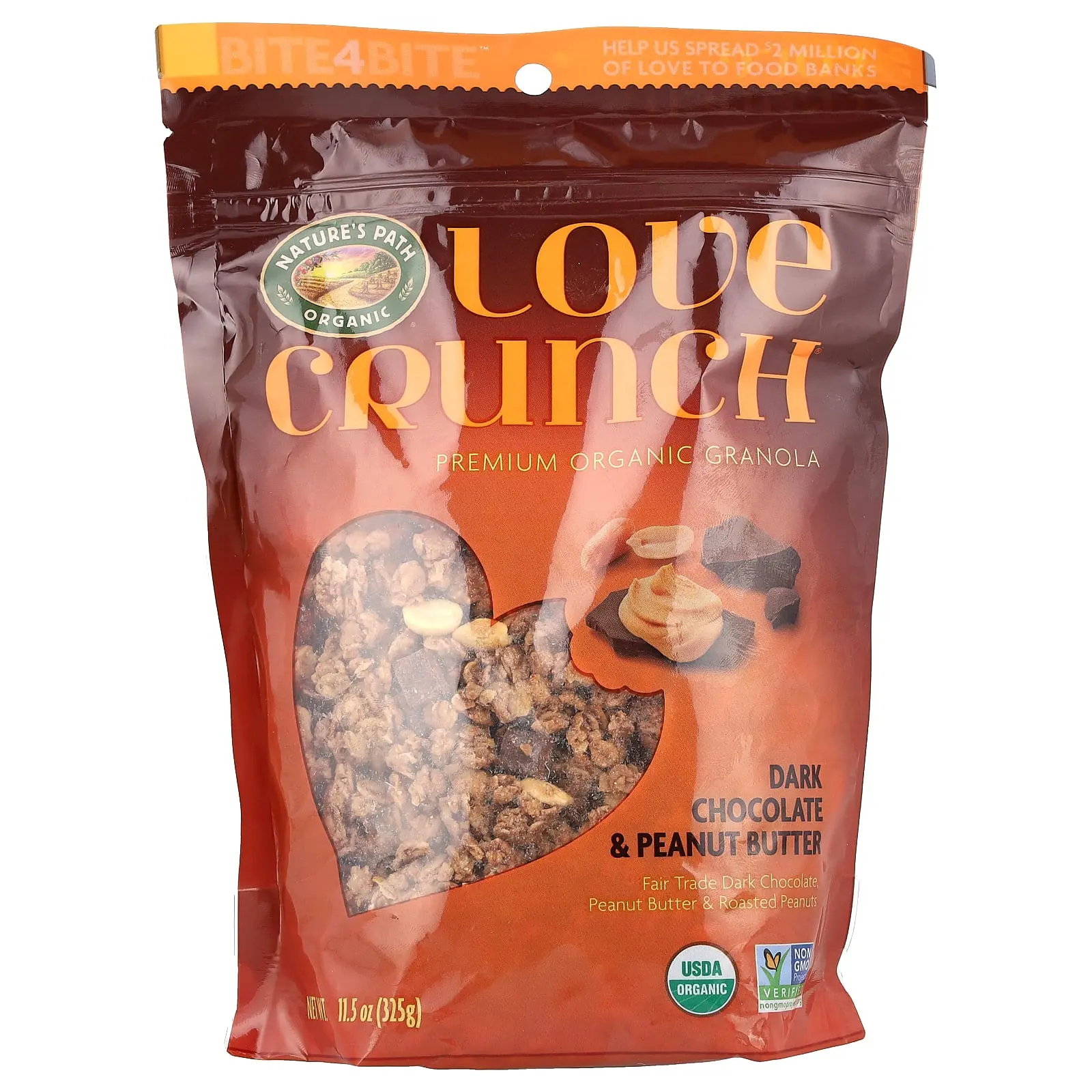 Nature's Path Love Crunch®, Premium Organic Granola, Dark Chocolate & Peanut Butter, 11.5 oz (325 g)
