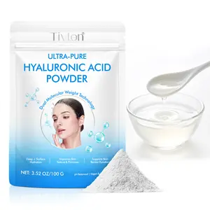Tivlon 100g Hyaluronic Acid Powder with Spoon, DIY Solution for Deep Moisture & Fast Relief, Suitable All Skin Types, Deep Moisturizing Mask, Skin Care Mask