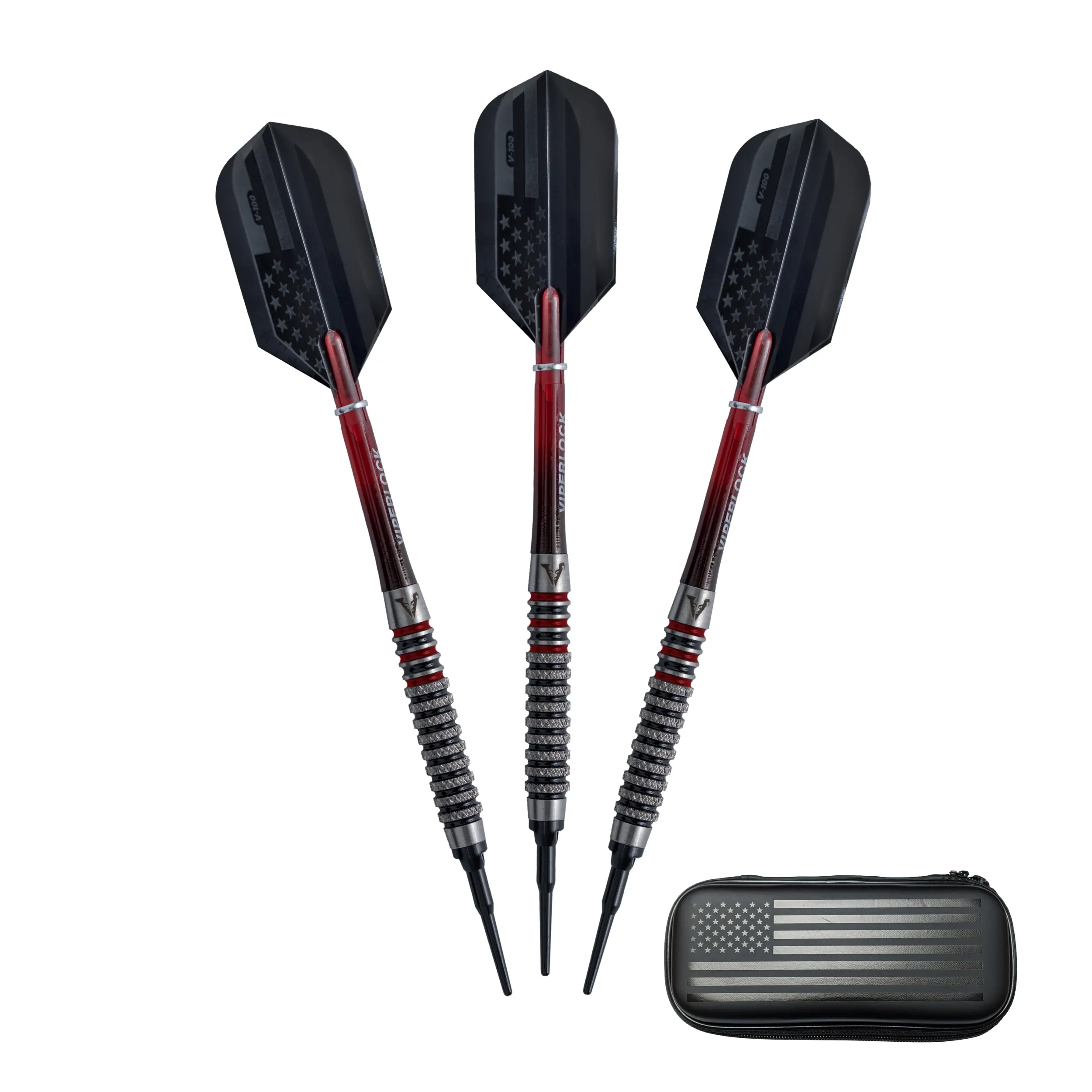 Limited Edition Viper Patriot 80% Tungsten Black Soft Tip Darts 20 Grams with USA Case
