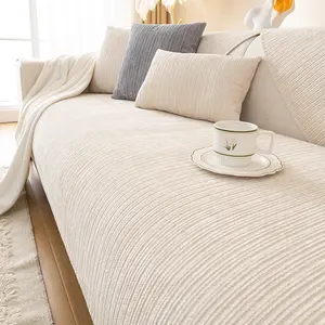 Creamy all-season sofa cushion, single non-slip sofa cover made from soft, skin-friendly chenille with a fine, comfortable texture that feels luxurious—perfect for living rooms, bedrooms, and offices. 100% polyester fiber, machine washable. tiktokshopspri