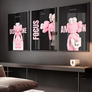 Black and Pink HypeBeast Poster Set of 3, Motivational Wall Art, , Urban LifeStyle , Motivation Prints, HypeBeast Wall Art #585