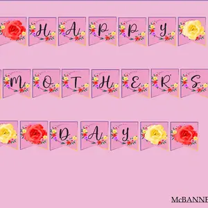 Pink Happy Mother's Day Printable Banner