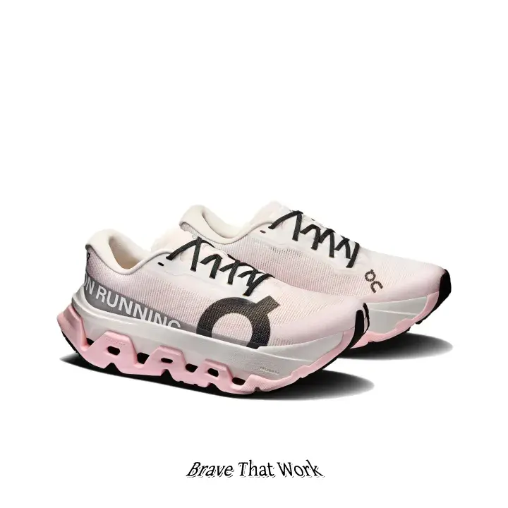 Premium Light Pink Performance Running Trainers, Stretchable Breathable Mesh Construction, Sculpted Hollow Cushioning System, Bold Black Tonal Details, Non-Slip Grippy Outsole, Versatile Footwear for Gym Workouts & Street Style