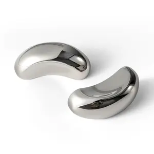 Goo-Ki Creative Bean-Shaped Furniture Knob (1 Pack) - Luxury Solid Brass Pull in Polished Nickel Finish