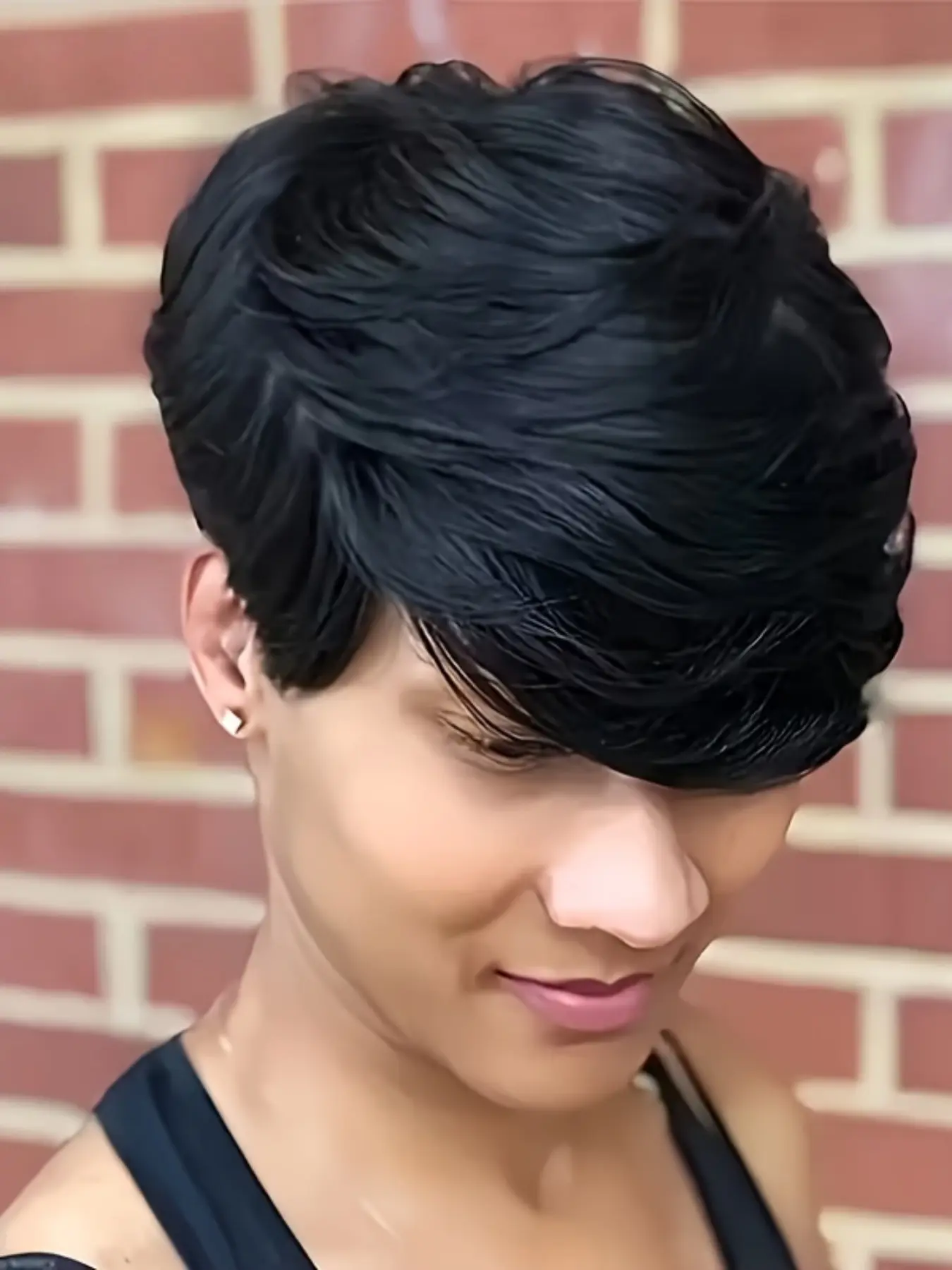 6 Inches Pixie Cut Wig Glueless Human Hair Short Wigs for Women with Bangs, Straight Hairstyle, Natural Look, Perfect for Everyday Use