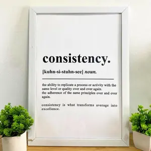 Consistency Definition Poster, Motivational Art For Entrepreneurs, Office Wall Decor, Inspirational Poster