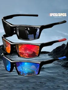 1pc/3pc Pack Polarized Sunglasses Windproof Sports Eyewear Sporty Style All Seasons Protection Uv400 Eyewear Accessories for Men Women Kids
