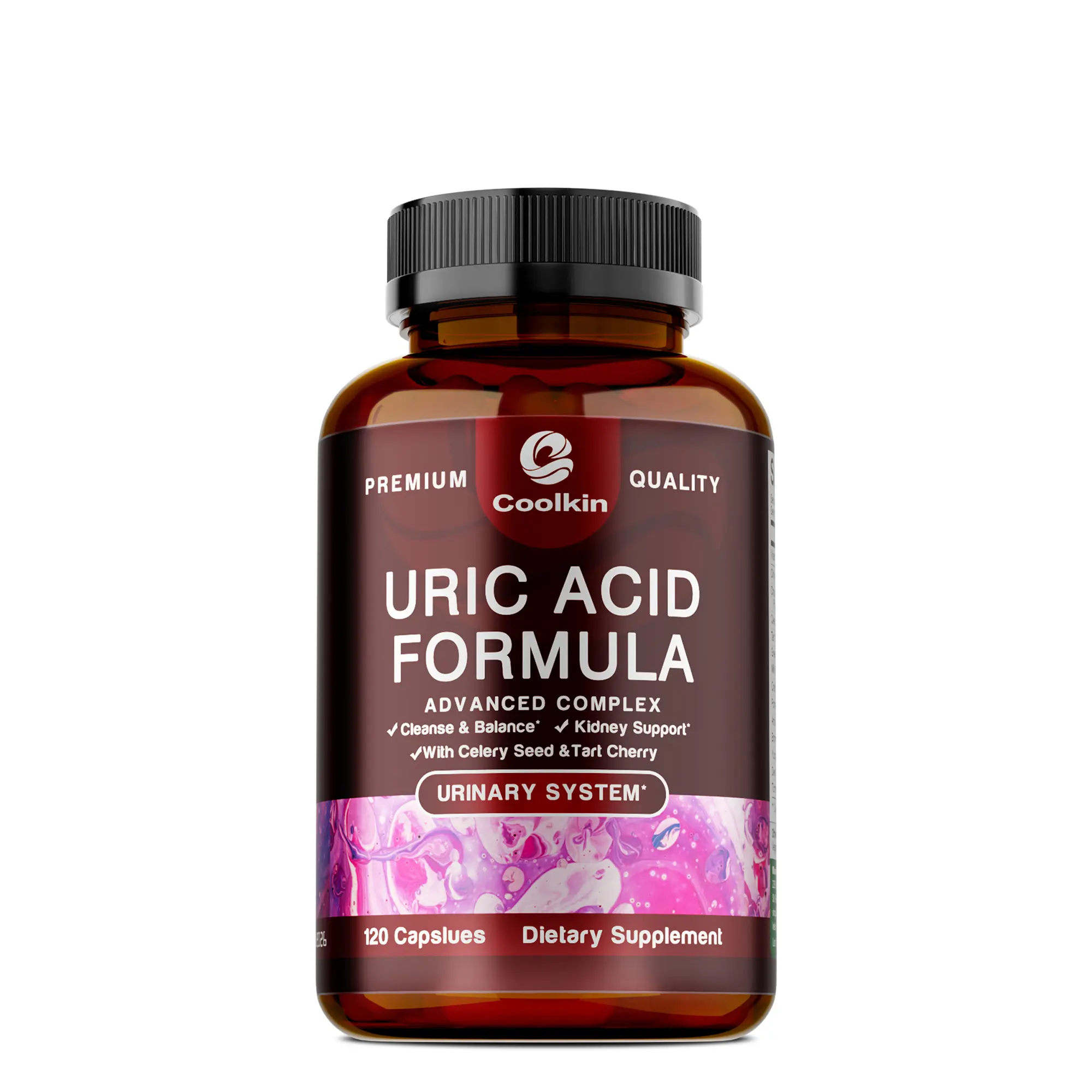Coolkin - Uric Acid Formula Advanced Complex with Celery Seed &Tart Cherry, Cleanse & Balance, Urinary System, Non-GMO, Vegan, Dietary Supplement Berry Vitamin