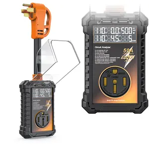 RV Surge Protector 50 Amp, 16000 Joules Surge Protection, with Waterproof Cover, Auto Over/Under Voltage & Temperature Cutoff, 6-in-1 LED Display, for Travel Trailer