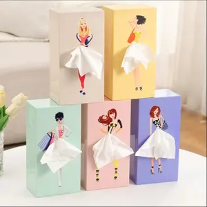 Cartoon Marilyn Monroe Skirt Face Tissue Box, Creative Girl Paper Towel Holder for Decorative Home Use, Fun Anime Style Design