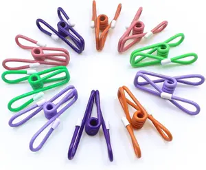 Chip Clips, 10 Pack Colorful Metal Chip Bag Clips with Rubber Caps PVC-Coated Strong Spring Steel Clip for Food Package, Chips Bag, Snack, Clothes pins, Paper, 5 Random Colors 2.2 Inch
