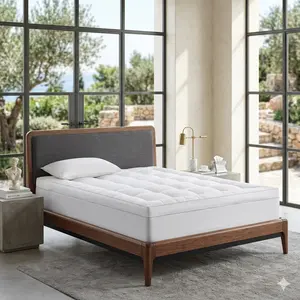 4 Inch Mattress Topper Queen Size for Back Pain Relief, Extra Thick Plush Bed Topper with Pressure Relief Support, Breathable Soft Mattress Pad for Side Sleepers, Deep Comfort Layer for Mattress Upgrade and Better Sleep