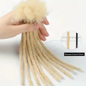 100 Strands 100% Real Human Hair Dreadlock Extensions 0.6cm Thickness 4‑12 Inch Colored Locs for Men & Women