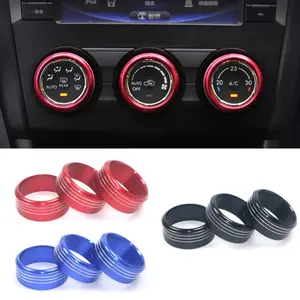3-Piece Car Interior Decoration Set, Car Interior Accessory, Car Accessories, Creative Aluminum Alloy Anti-Cut Durable Air Conditioning Knob Rings for Subaru Forester Xv 2013-2018