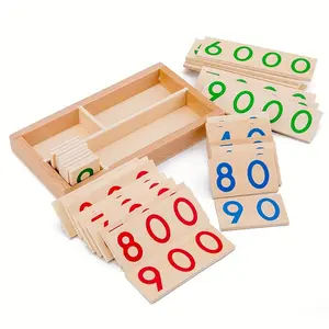 Wooden Number Cards 1-9000, Montessori Math Learning Toy, Color Matching Educational Tool for Preschool Kids, Learning Materials, Math Learning Tools, Math Teaching Aid