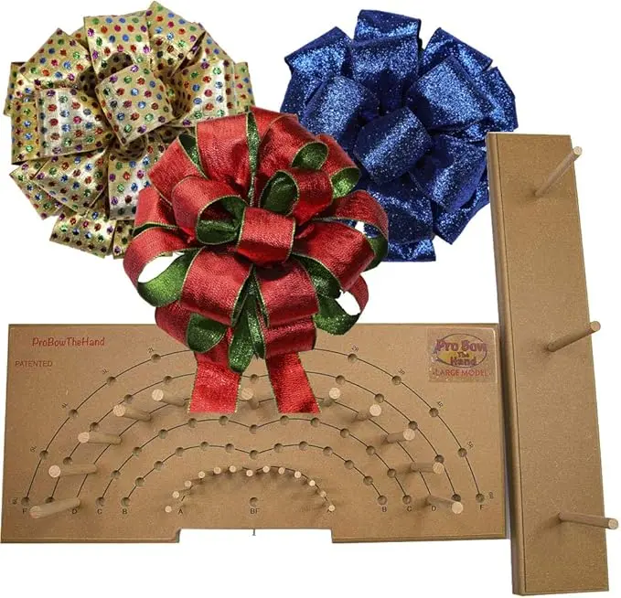Pro Bow The Hand -Bow Maker - Custom Make Ribbon Bows, DIY Wedding Bows and Wreaths, Easy Bow Maker for Weddings and Events, Large (Patented)