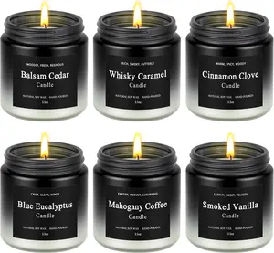 6 Pack Candles for Home Scented Aromatherapy Candles Gifts Set for Mens, Men Candle Set, 21 oz 150 Hour Long Lasting Candles, Gifts for Men, Birthday, Valentine,  Anniversary Present  Father's Day Gift