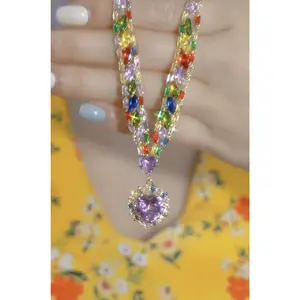 LisiZen 2026 Mermaid Princess New Shining Sparkling Ocean Heart Necklace for Women DZXL4228
