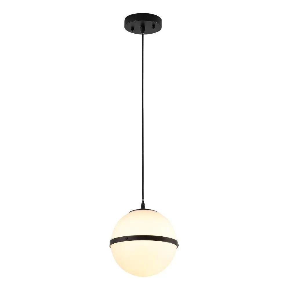 Porter 8" Modern Minimalist Uncluttered Globe LED Pendant Light, Adjustable Cord, LED Bulbs Included, for Kitchen Island, Dining Table Indoor Home Improvement Lighting, Modern Mood Lighting, Adjustable Lighting