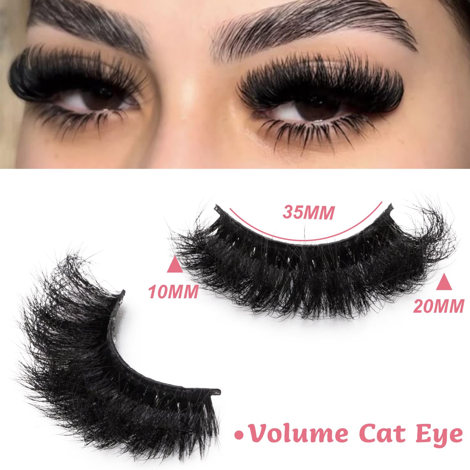 Mink Lashes Fluffy 20mm Volume False Eyelashes 8D Cat Eye Strip Lashes D Curl Dramatic Soft Eyelash 25mm Big Long Lash Strips 14 Pairs Lashes Pack That Look Like Extensions Faux Mink Lashes Mink Lashes Fluffy 20mm Volume False Eyelashes 8D Cat Eye Strip Lashes D Curl Dramatic Soft Eyelash 25mm Big Long Lash Strips 14 Pairs Lashes Pack That Look Like Extensions Faux Mink Lashes