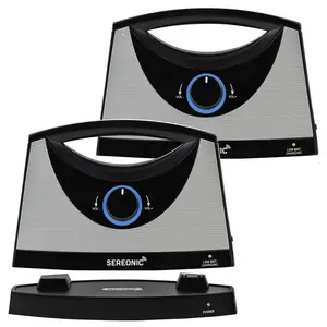 212 MAIN Sereonic SRN-DUALTVSB Wireless Digital TV Radio Speaker Set, Dual Adjustable Speakers with Crystal Audio, Rechargeable Charging Design, Handle, Included Cable & Adapter