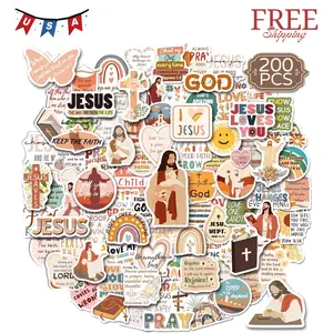 200PCS Jesus Christian Stickers, Inspirational Bible Verse Stickers