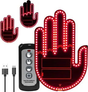 Car Gesture Decorative Lights, Ambient Lighting, Rechargeable Led Gesture Lights for Cars, SUVs, Trucks Road Rage Led Signs calm road rage.