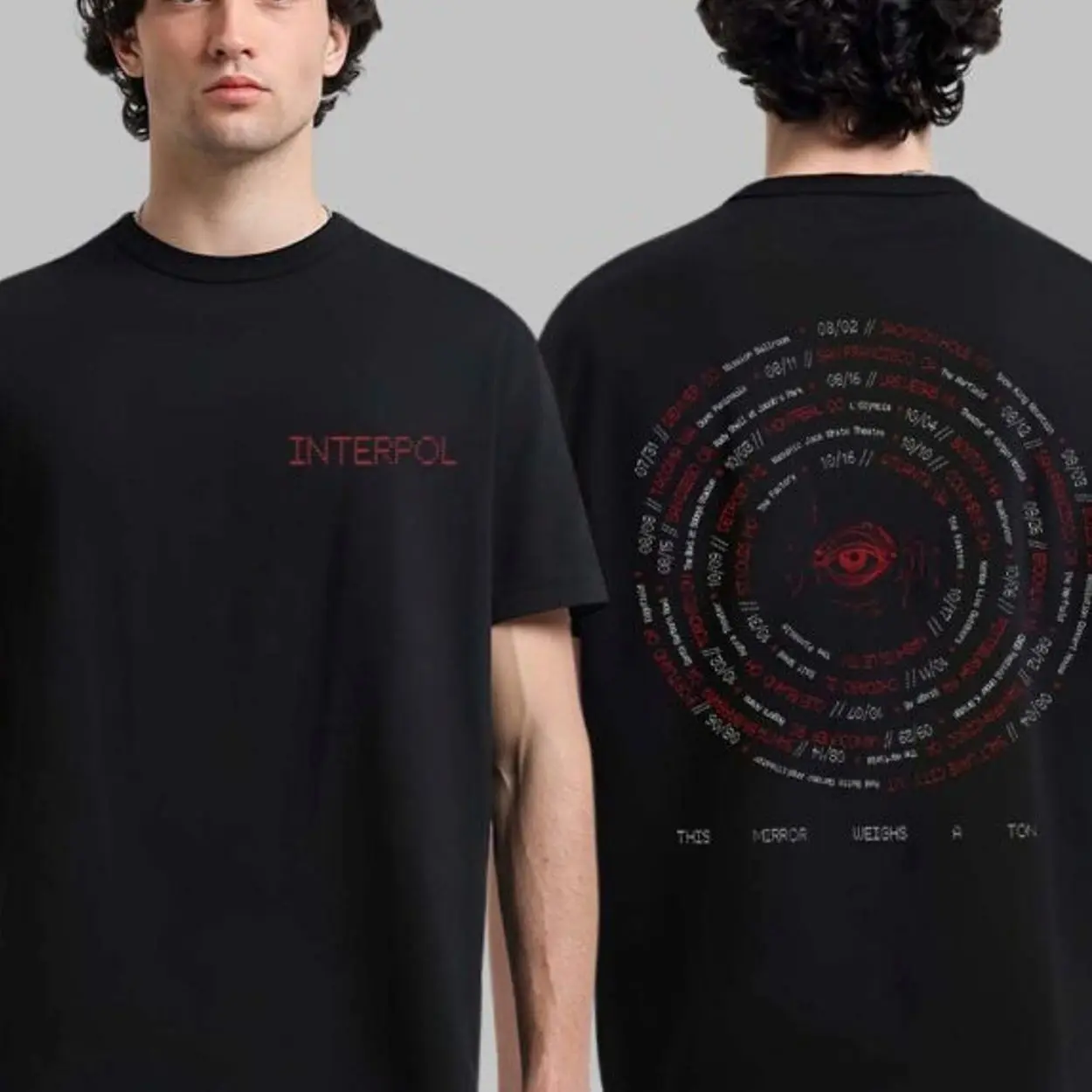 Interpol This Mirror Weighs A Ton 2026 Tour Merch Eye Circle Dates T-Shirt RGG