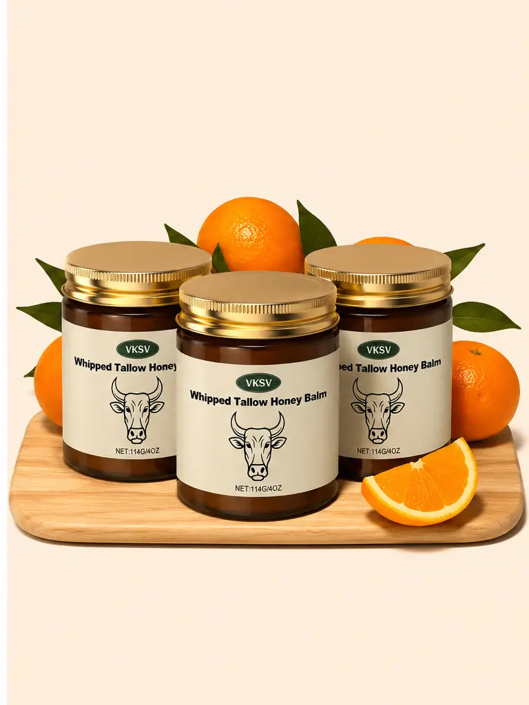 Whipped Grass-Fed Beef Tallow Honey Balm (4 oz) - Handmade All-Natural Moisturizer with Lavender, Luminous Firming Cream for Dry Skin - Includes All-Natural, Cream, Honey, Hydration-Focused, Moisturizer Body Butters, All-Natural Body Butters