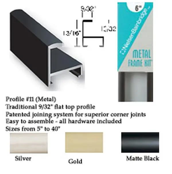 Matte Black Metal Aluminum Framing Kit with Metal Profile - Nielsen Bainbridge, 32 In - DIY Specialty Craft Supply