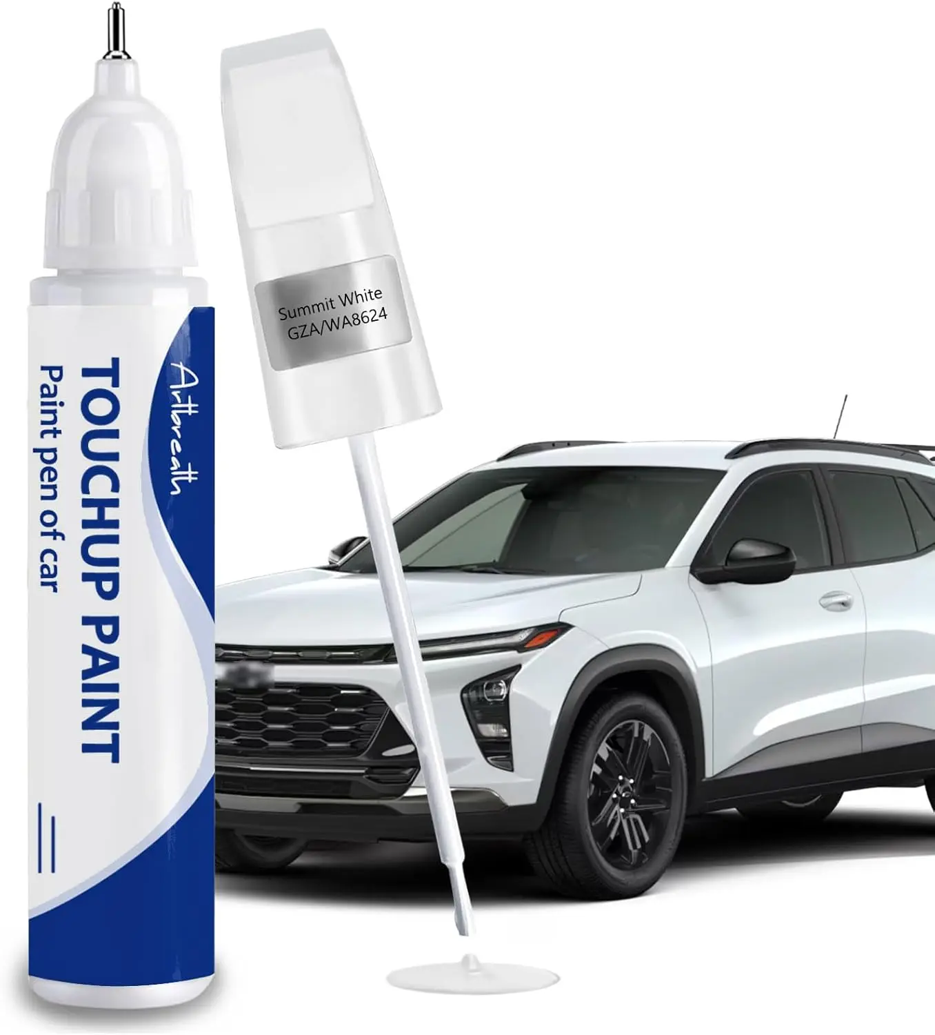 Summit White(GAZ/WA) Touch Up Paint for ChevroletExact Match–Chips and Nicks Car Paint Scratch Repair Kit Automotive Paint Pen for Silverado/Equinox EV/Tahoe/Colorado/Blazer/Express