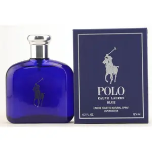 Ralph Lauren Polo Blue Unisex Men's Fragrance EDT Spray - 4.2oz Bottle with Melon, Cucumber Notes for Long-Lasting Freshness