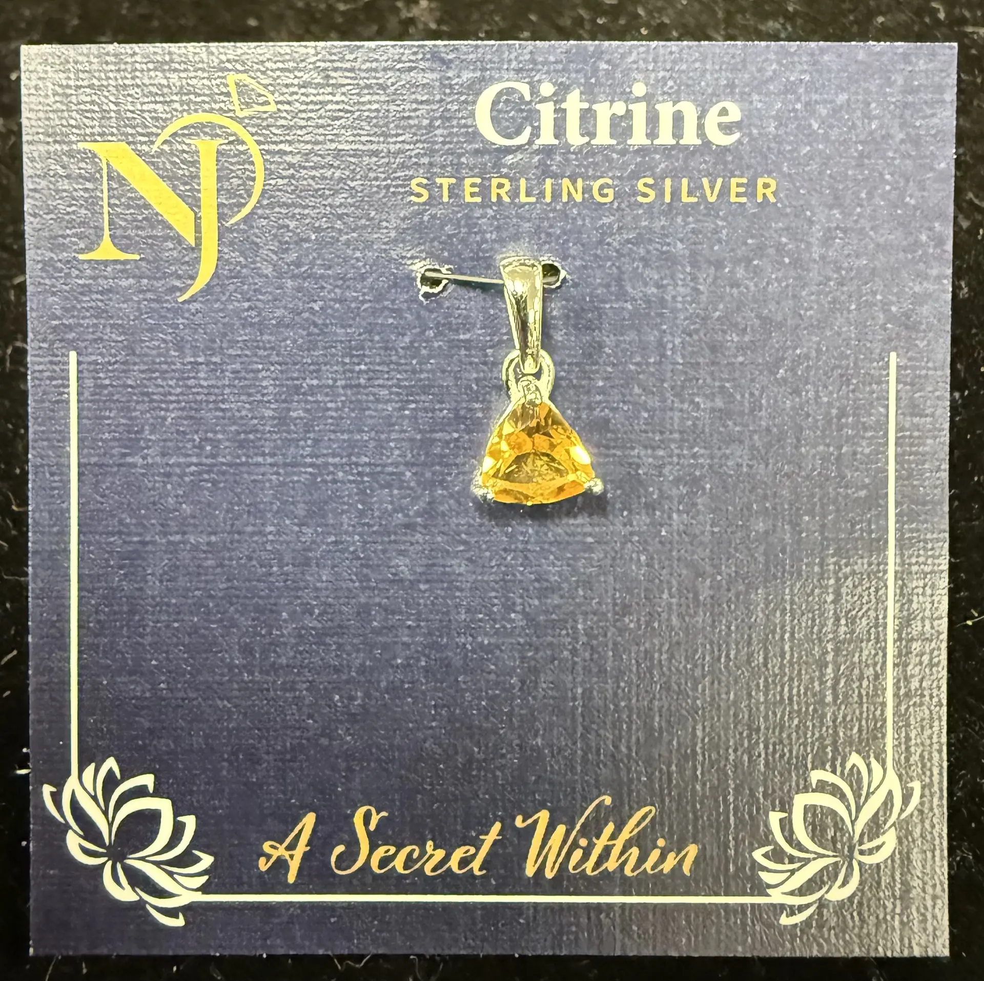 Casual Faceted Citrine Semiprecious Stone Pendant Necklace, Sterling Silver Jewelry Accessory