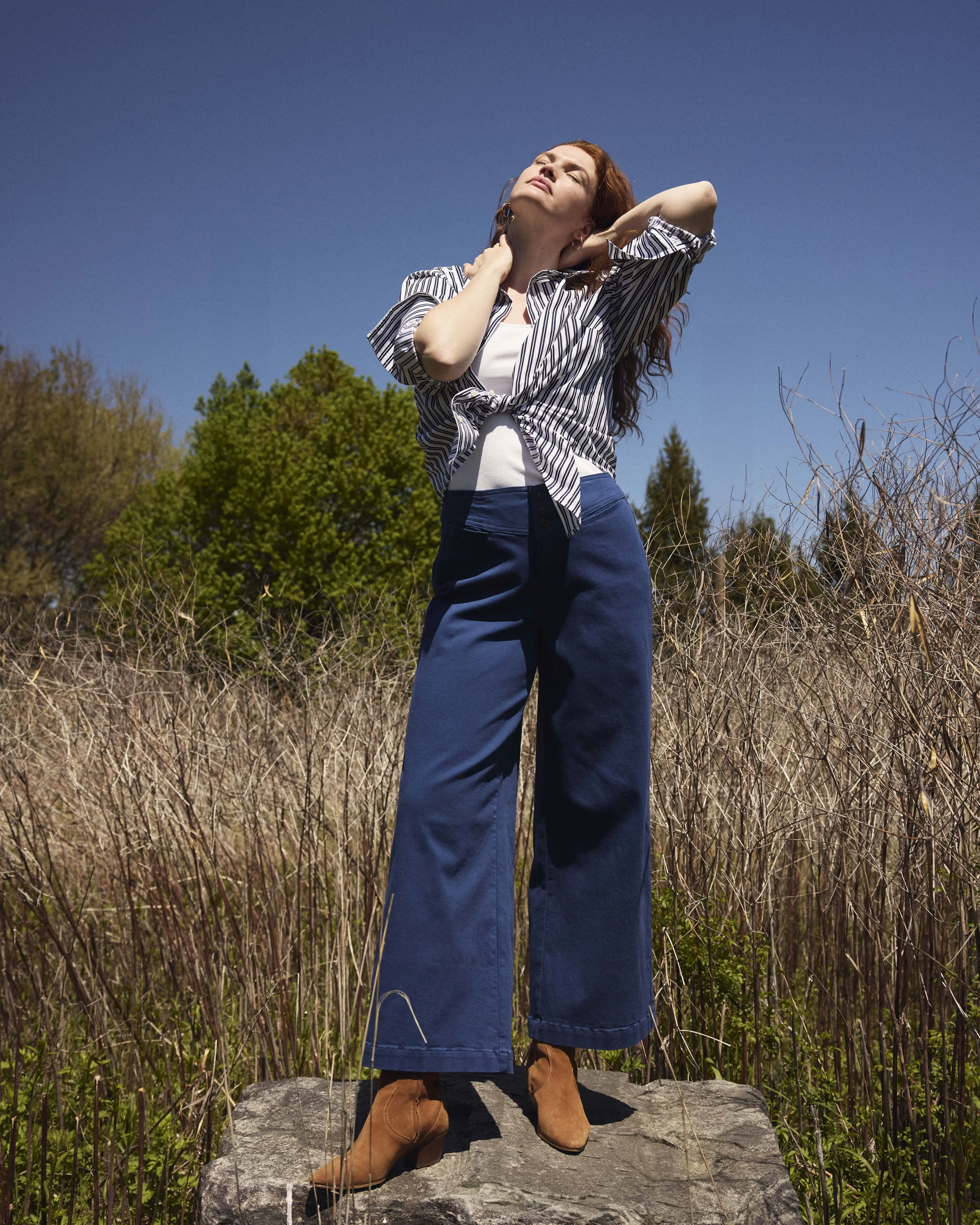 Charlie High Rise Sailor Jeans - French Blue Charlie High Rise Sailor Jeans - French Blue