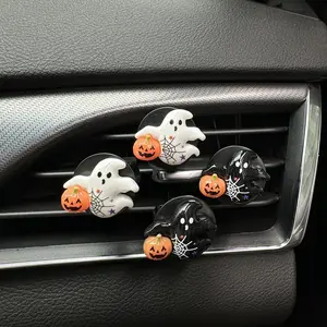 Car Air Outlet Pumpkin Ghost Decoration, Car Air Freshener Ornament, Car Air Diffuser, Car Aroma Diffuser, Car Fragrance, Car Interior Decoration Accessories for Women & Men