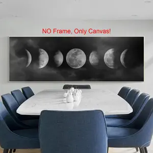 Moon Phase Pattern Canvas Poster without Frame, 1 Count Creative Wall Art Painting, Wall Art Decor for Home Living Room Bedroom Office