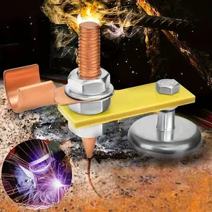 Metal & Heavy Duty & Magnetic Welding Support Ground Clamp Tool, Welding Magnet Head, Copper Tail Welding Accessories Stability Clamps