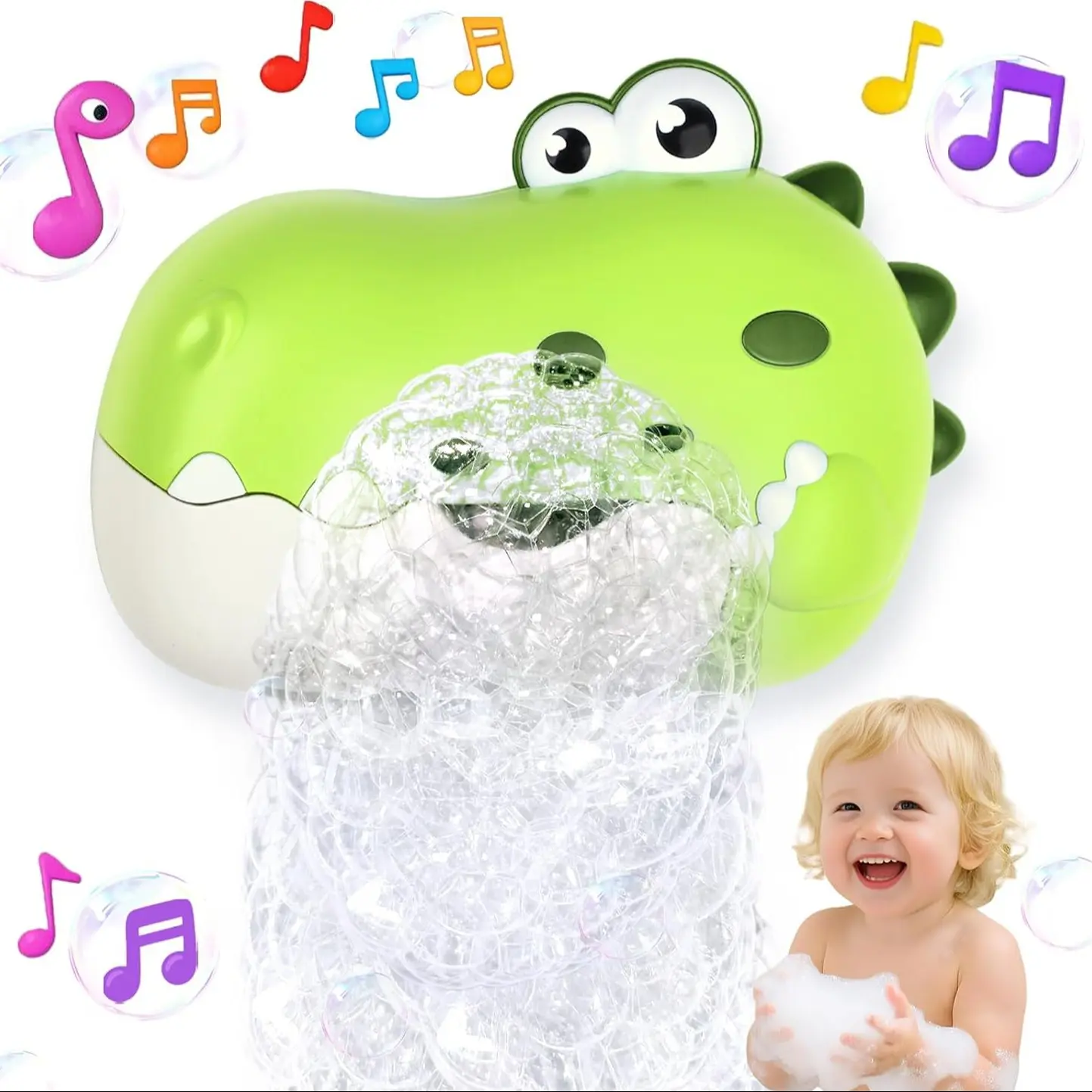 Baby Bath Toy Dinosaur Bubble Machine, Bath Bubble Maker, Fun Water Play for Infants, Safe Non-Toxic Material, Perfect Gift for Babies & Toddlers