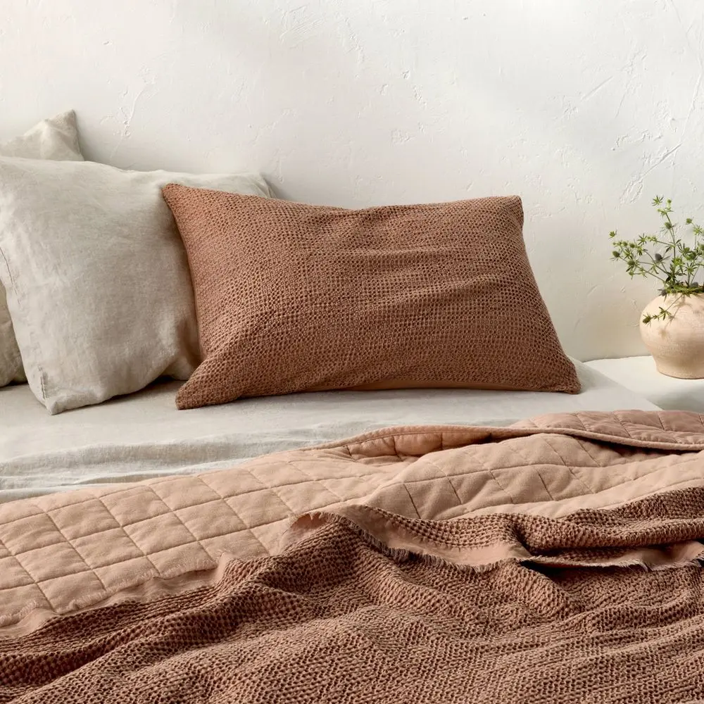Casaluna Textured Waffle Pillow Sham - Bedding, 100% Lyocell, No Fill, 26in L x 26in W, Machine Washable, 100% Lyocell, No Fill, 100% Lyocell