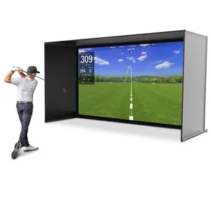 GoSports 14 x 8 ft Golf Simulator Enclosure Net - Complete Set with Frame and HD Impact Screen Kit