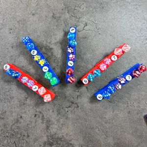 Sux seven dice Sports backpack Clips for Softball, volleyball, basketball or cheer. Handcrafted Wooden Clothespins with 6 7 Letter beads & Plastic Charms - Perfect for Gymnastics, soccer, Basketball or any event! Set of 5 pins!