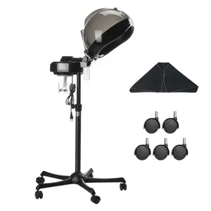 VEVOR  Professional Hair Steamer for Deep Conditioning, 11.81-inch Hooded Ionic Hair Steamer with 2 Modes, Height-Adjustable Standing Hair Steamer with Timer, 5 Wheels (2 Lockable) for Salon Home Spa