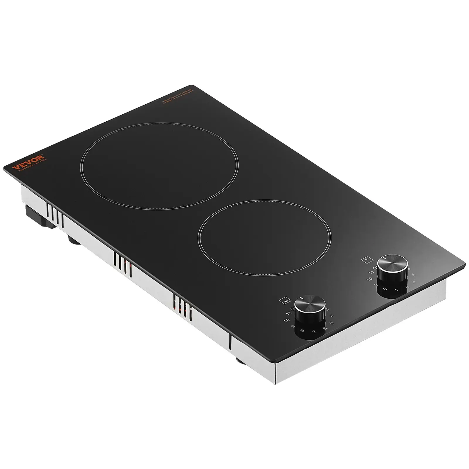 VEVOR Built-in Radiant Ceramic Electric Cooktop, 2-Burner Double Burner Embedded Cooktop, 20.1x11.6 in Option, 220-240V 3000W Power, Ideal for Holiday Meals [summerfinds][DealsForYouDays], Recessed