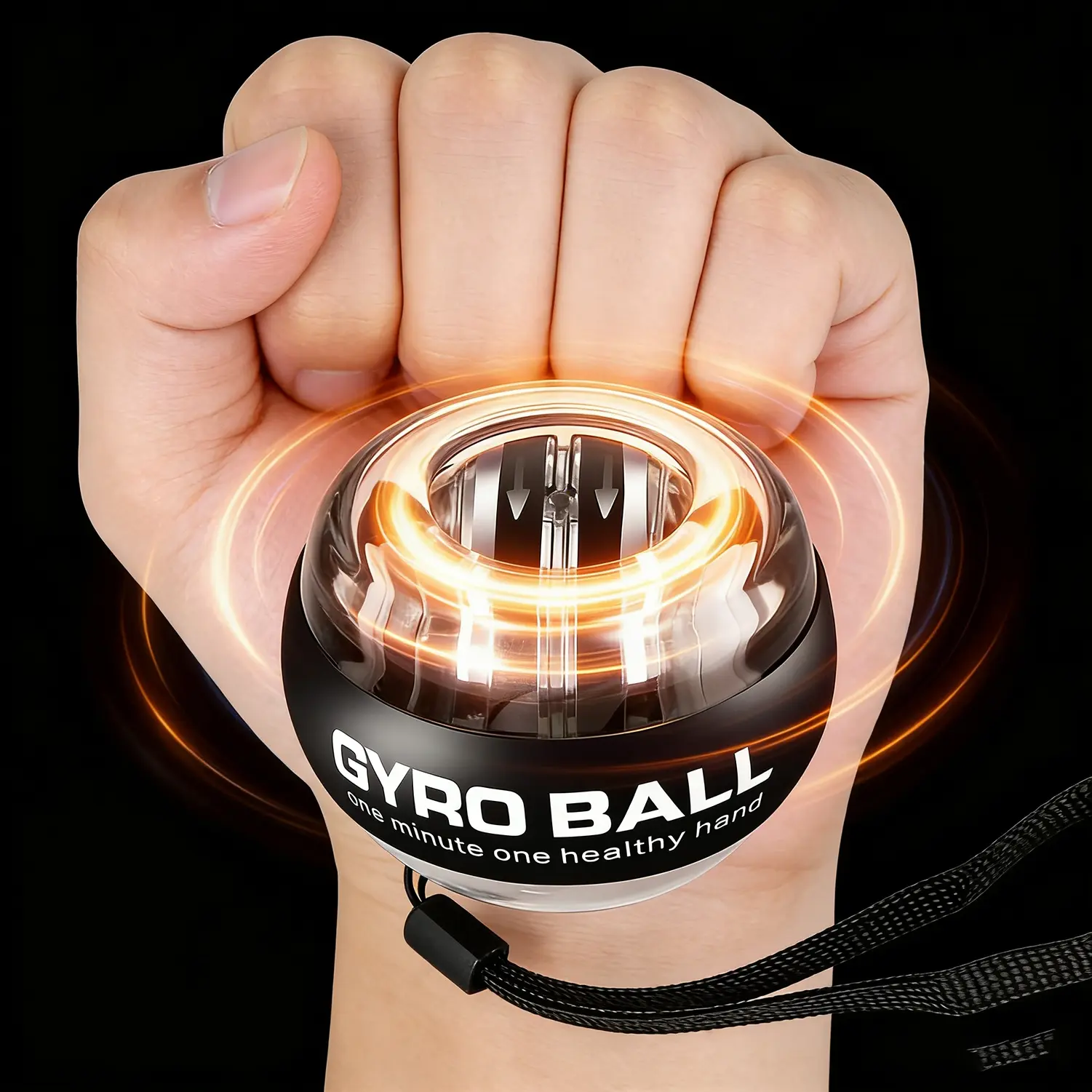Self-starting wrist power gyroscope ball, stress-relieving fitness grip ...