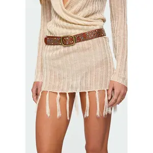 Zinia Studded Faux Leather Belt